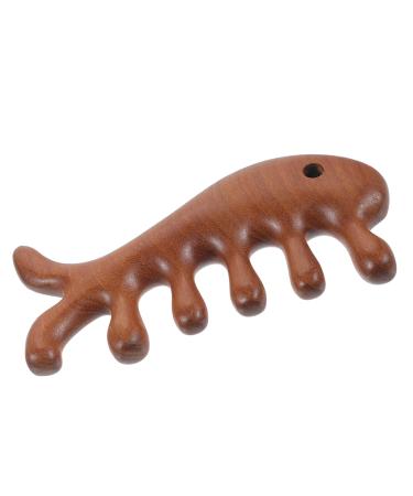 Beaupretty Fish Shape Massage Comb for Men - Gua Sha Wooden Comb for Curly Hair - Golden Sandalwood Wide Tooth Hair Stick - Buy Online on GoSupps.com