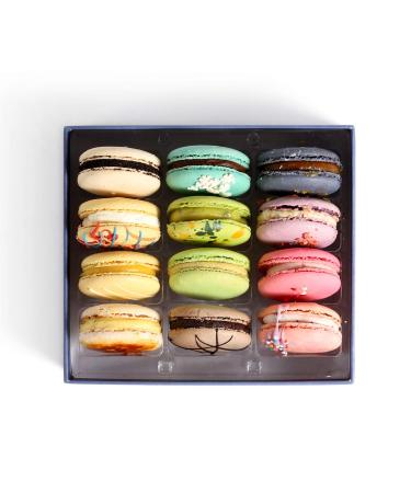 Kayla's Cake Premium French Macarons Cookies Gift Baskets Gourmet Chocolate Box Desserts Birthday Snack Care Packages College Students Mothers Day Thank You Macaroon Mom Women her Men Classic 12 Classic Flavors 12 Count (P - Buy Online on GoSupps.com