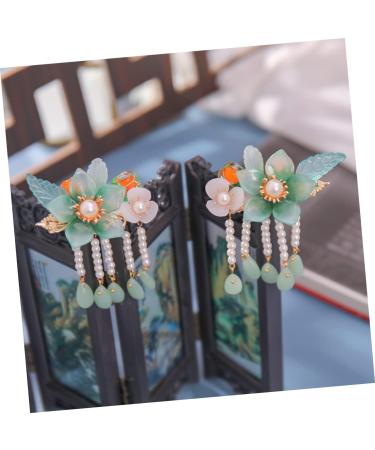 minkissy 1 Pair Antique Pair Clip Hanfu Hair Accessories Rhinestone Barrettes for Women Flower Embellishments Retro Hair Clips Decorative Hair Clips Chinese Hair Pins Flower Hair Clips Miss - Buy Online on GoSupps.com