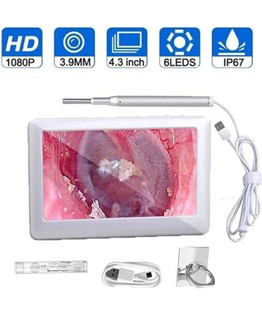 Ear Wax Removal Tool 3.9mm HD Ear Wax Removal Otoscope with 6 LED Lights Endoscope Ear Tip 4.3 Inch Screen - Buy Online on GoSupps.com