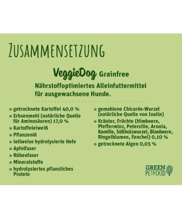 Green Petfood Veggiedog Grain-Free 10kg - Vegetarian & Sustainable Dry Food for Sensitive Dogs - Buy Online on GoSupps.com