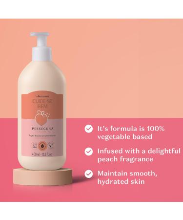 O Botic rio Cuide-se Bem Peach Body Lotion - Silky Smooth Hydration & Delicious Peach Scent | 13.5 oz (400ml) - International Shipping Available - Buy Online on GoSupps.com