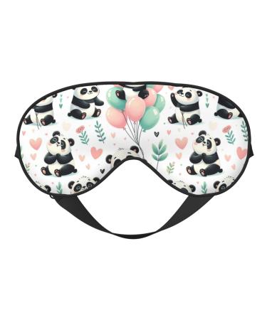 Double-Sided Eye Mask Eye Sleep Shade Cover Pandas-Balloons-Hearts Unisex Night Sleeping Mask