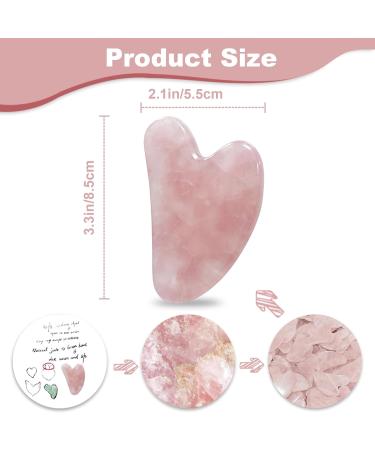 Rose Quartz Gua Sha Facial Tool - Jade Stone Massager for Puffiness Reduction Muscle Tension Relief & Jawline Sculpting | Best Skin Care Tool - Buy Online on GoSupps.com
