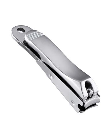 Jeopoom nail clipper stainless steel of high-quality nail cutters curved sound design sharp and without hurt the armor nail clipper suitable for toothed nails and fingernaws 1-silver
