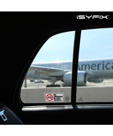 iSYFIX No Smoking Sticker Decals 6 Pack - 3x1.5 inch Premium Vinyl Stickers for Vehicles & Cars - Self-Adhesive, UV & Weather Resistant, Indoor/Outdoor - Black Frame - Buy Online on GoSupps.com
