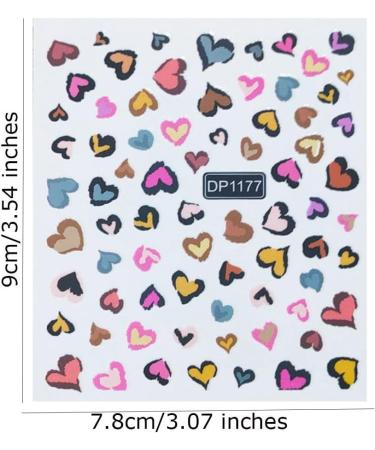 Hot Nail Art Decorations DIY Manicure Nail Stickers Self Adhesive Decals 3D Colorful Heart Love(DP1175) - Buy Online on GoSupps.com