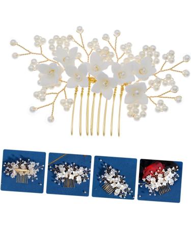 Angoily Bridal Comb Hair Accessories for Bride Wedding Bride Hair Comb Bridal Flower Hair Comb Hair Accessory for Women Floral Hair Comb Tiara Pearl Miss Beautiful Ceramic Flower - Buy Online on GoSupps.com