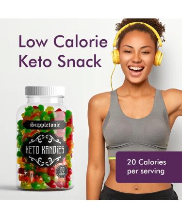 Keto Kandies (60 Gummies) | Healthy Keto Snacks Mixed Fruit Flavours | Vegan, Gluten-Free, Electrolytes | 1 Month Supply - Buy Online on GoSupps.com