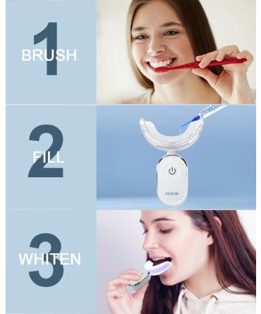 MySmile Teeth Whitening Strips Kit 14 Treatments with 28 LED Light - 10 Min Non-Sensitive Fast Whitening Teeth Enamel Safe Teeth Whitener - Helps to Remove Deep Stains 28 Fl Oz (Pack of 1) - Buy Online on GoSupps.com