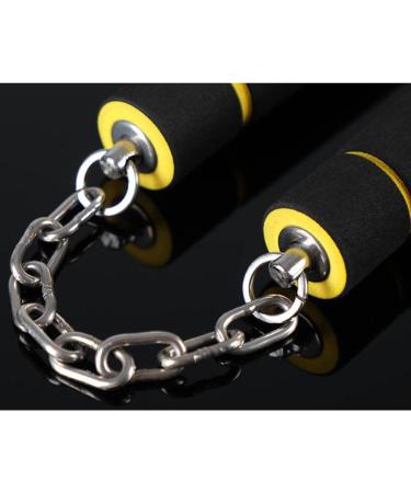 Steel Chain Safe Foam Rubber Training Nunchakus for Kids & Beginners | Martial Arts Set - 2 Pcs Black+Yellow - Buy Online on GoSupps.com