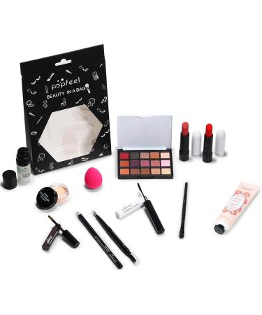 RoseFlower 12 Pcs Makeup Set with Gift Bag - Professional Cosmetic Kit with Primer, Eyeshadow Palette, Lipstick, Eyebrow Pencil, Hand Cream - Ideal for Girls Birthday & Xmas Gift - Buy Online on GoSupps.com