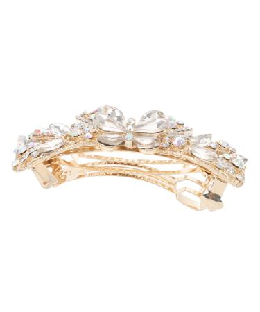minkissy Hair Clips for Girls Hair Jewelry Girls Hair Accessories Bow Hair Clips Hair Clips for Women Rhinestone Hairpin Hair Clasp Girls Hair Clips White Miss Crystal Rhinestones Top Clip