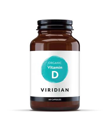 Viridian - Organic Vitamin D2 400IU - 60 Caps | Vegan Formula Sourced from Organic Mushrooms | Contributes to Normal Bones Teeth Muscles & Immunity | Nutritionist Formulated