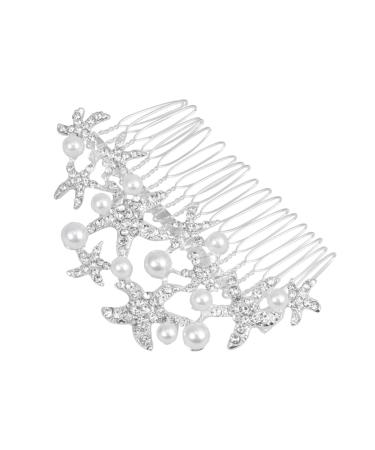DOITOOL Tiara Wedding Hair Comb Pearl Hair Comb Bridal Headdress Wedding Headpiece Bride Alloy Hair Accessories