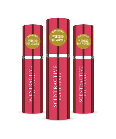 CA Perfume Impression of Weekend For Women Replica Version Fragrance Dupes Concentrated Long Lasting Eau de Parfum Spray Refillable Atomizer Bottle 0.17 Fl Oz/5ml-X3 BRBRY WEEKEND IMPRESSION 0.51 Fl Oz (Pack of 1)