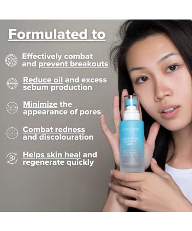 Clean Skin Club Acne Mist with Salicylic Acid Spot Treatment - Dramatic Results! Rose Extract Spray for Face, Body, and Back - Breakout Fighting, Dark Spots, Pimples - Dermatologist Approved - Buy Online on GoSupps.com