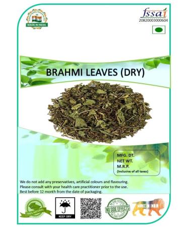 JEVR Brahmi Dry Water Hyssop Leaves Bhrami Leaf Brahmi Booti - Bacopa Monnieri Linn - Centella Asiatica Linn - Indian Pennywort Dry (200 GMS)