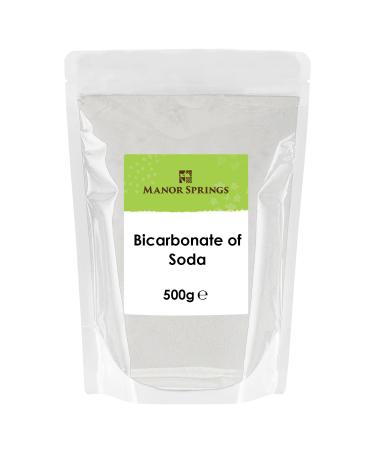 Baking Soda Sodium Bicarbonate 500g by Manor Springs - Pure Baking Soda for Baking Cleaning Bath Bombs