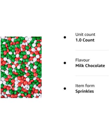 Coloured Milk Chocolate Beans - 30g or 100g - Cake Cupcake & Cookie Decoration Sprinkles (Red White & Green 100g) Red White & Green 100g - Buy Online on GoSupps.com