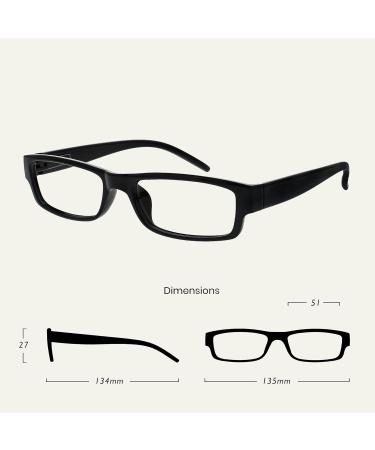 Buy Black Lightweight Comfortable Reading Glasses - 3 Pack Designer Style for Men & Women | UVR3PK032 +3.00 - Buy Online on GoSupps.com