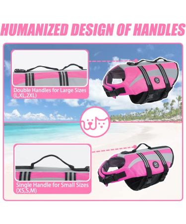 Emust Dog Life Vest - Lightweight Swimming Jacket for Small Medium & Large Dogs - Pink XL Rose for Safe Water Fun - Buy Online on GoSupps.com