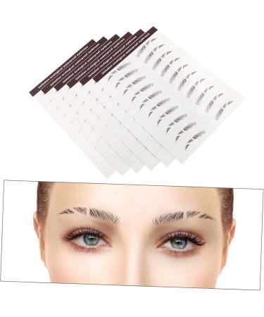 DRESSOOS 6pcs Eyebrow Stickers Brown Sticker False Eyebrows Stickers Brown Eyebrow Tattoos Hair Soy Ink 6X1X0.1CM Brown - Buy Online on GoSupps.com