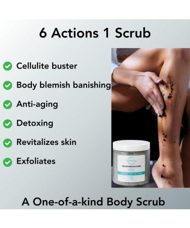 Detoxing Scrub | Charcoal & Mustard Infused Exfoliator for Face Feet & Body | Natural Anti-Aging & Acne-Busting Salt Scrub - Buy Online on GoSupps.com