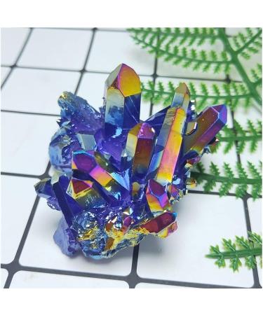 Natural Crystal Cluster Blue Electroplating Quartz Stone Crystals Home Decor Full of Texture (Size : 100g) - Buy Online on GoSupps.com