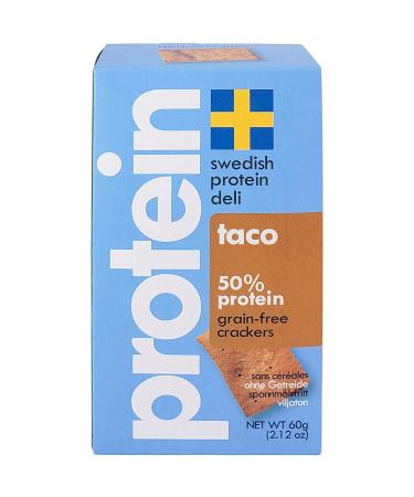 Swedish Protein Deli Grain-Free Gluten Free Keto Friendly Crackers - Taco 60g Taco 60 g (Pack of 1)