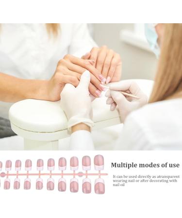 French Tip Nail Tips French Nails 10 Sheets Nude Color Short Press on Nails with White Edge 12 Size Full Cover Stick on Nails False Nails for Women Girls Nail Art Style2 - Buy Online on GoSupps.com