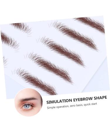 Angoily 4pcs Eyebrow Stickers Waterproof Makeup False Eyebrows for Women 6d Hair-like Eyebrows Stickers 4d 21x15cm Brown - Buy Online on GoSupps.com