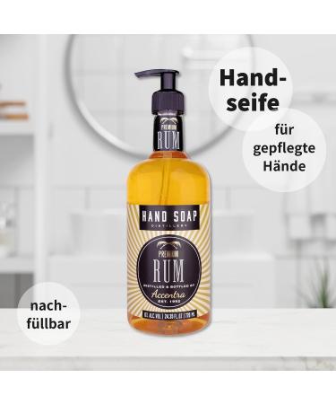Accentra Hand Soap in bottle look 720 ml hand soap in pump dispenser liquid soap rum scent refillable - Buy Online on GoSupps.com