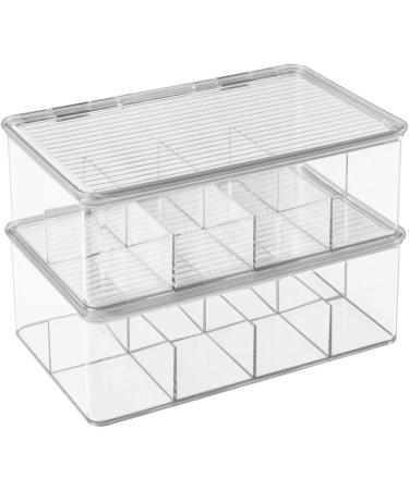 mDesign Clear Plastic First Aid Kit Storage Box - Organizes Medicine and Supplies in Bathroom, Kitchen, Cabinet, or Closet - 8 Divided Sections for Easy Organization - Buy Online on GoSupps.com