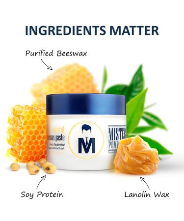 Mister Pompadour Natural Beeswax Matte Hair Paste | High Hold, No Shine | Water Based | 2oz - Buy Online on GoSupps.com
