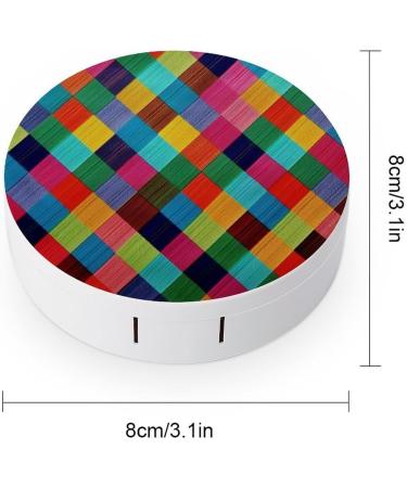 Colorful Plaid Contact Lens Case - Portable Travel Storage Box for Easy Lens Protection - Buy Online on GoSupps.com