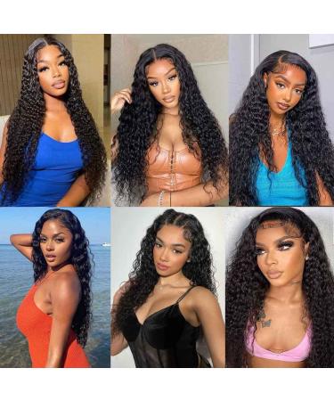 Alionly Water Wave Lace Front Wig Human Hair 18 Pre Plucked HD Transparent Lace 4x4 Closure 180 Density - Glueless Wig for Black Women - Buy Online on GoSupps.com