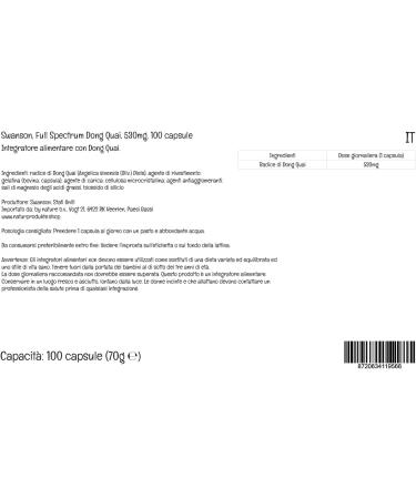 Swanson Full Spectrum Dong Quai Root 530mg 100 Capsules - Lab-Tested, Soy Free, Gluten Free, Non-GMO - Buy Online on GoSupps.com
