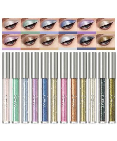BestLand 12 Colors Liquid Glitter Eyeshadow Set  Multi-dimensional Metallic Glitter Shimmer Smokey Eye Looks Waterproof Long Lasting Quick-Drying Sparkling Eye Shadow Makeup Kits (Set C) - Buy Online on GoSupps.com
