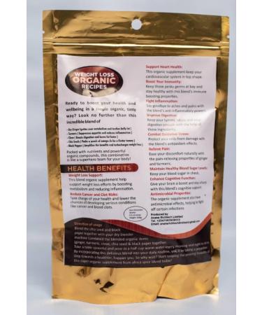 WEIGHT LOSS ORGANIC RECIPES COMBINATION OF FOUR SPICES ORGANIC GROUNDED GINGER ORGANIC GROUNDED CLOVES ORGANIC GROUNDED TUMERIC ORGANIC BLACK PEPPER ORGANIC GROUNDED CHIA SEEDS. - Buy Online on GoSupps.com
