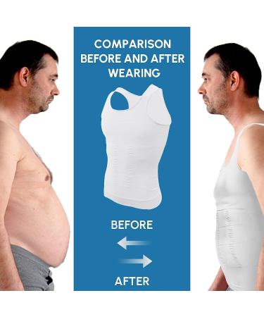 Aptoco Men's Compression Slimming Body Shaper Tank Top - White (Large) - Buy Online on GoSupps.com