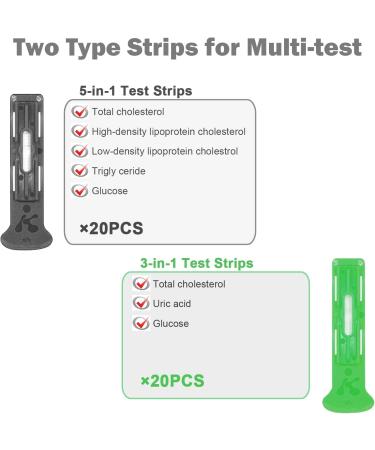 Cholesterol Measuring Device - 6-in-1 Analyzer with 40 Test Strips for Total Cholesterol LDL HDL Triglycerides Uric Acid & Blood Sugar - Accurate Results Worldwide - Buy Online on GoSupps.com