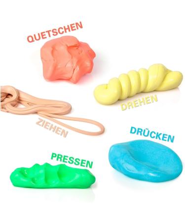 Physioflex Therapy Modelling Clay Set - 85g Variety Pack: Extra Soft Soft Medium Hard & Extra Hard - Ideal for Rehabilitation & Therapeutic Use | International Shipping Available - Buy Online on GoSupps.com