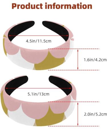 Headbands Women Hair Head Bands 2 Pieces Wide Top Turban Velvet Hair Bands Elastic Headband Rose Gold Mermaid Tail Pattern Fashion Head Wrap 2 Size Multi-colored 4 - Buy Online on GoSupps.com