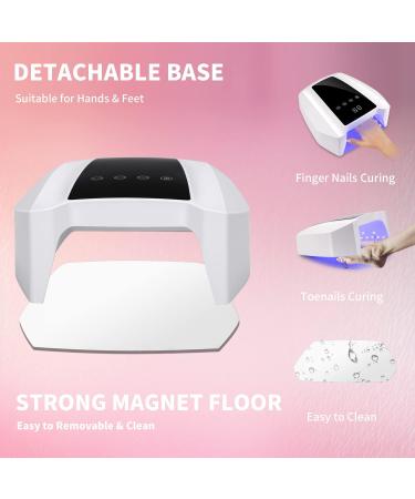 Kikugu 72W Cordless UV LED Nail Lamp - Rechargeable Professional Curing Lamp for Fingernail and Toenail (White) - Buy Online on GoSupps.com