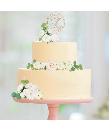 Yamitora 24-Piece Wedding Cake Topper Set - Mr & Mrs Wooden Decoration for Wedding Parties - Elegant Cake Decor - Buy Online on GoSupps.com