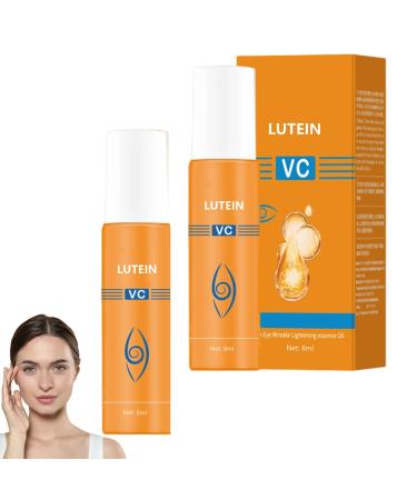 homomdy Lutein Eye Serum Oil Vitamin C Anti-Wrinkle Eye Serum Oil Anti-Aging for Smoothing Fine Lines and Wrinkles Massage Roller for Dark Circles and Bags.(2pcs)