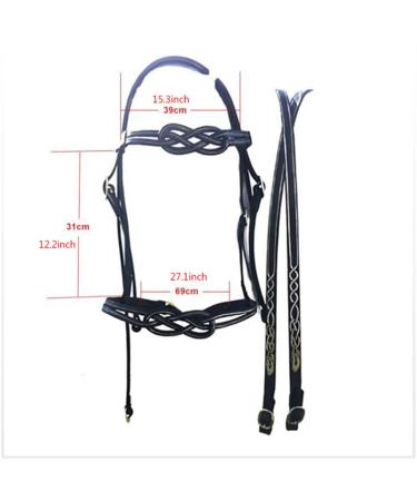 English Horse Bridle - Adjustable Leather Noseband for Horses | Premium Horse Accessories & Racing Equipment (Black) - Buy Online on GoSupps.com