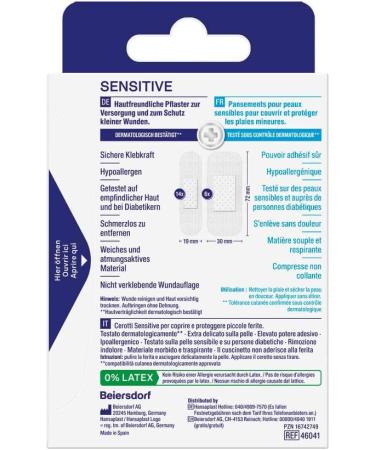 Hansaplast Sensitive Plasters - Skin-Friendly & Hypoallergenic Wound Care (20 Strips) | Bacteria Shield & Safe Adhesive | Painless Healing - Buy Online on GoSupps.com