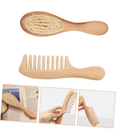 GAFOKI 2pcs Wool Wooden Kids Bath Set | Baby Hair Brush and Comb | Toddler Beech Brush | Newborn Baby Care Essentials - Buy Online on GoSupps.com